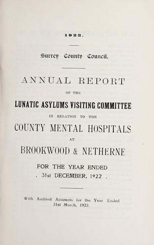 Annual report of the Lunatic Asylums Visiting Committee