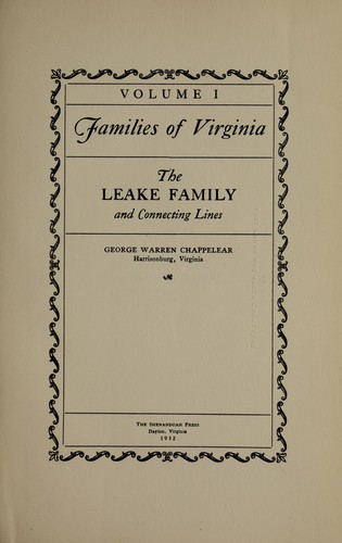 The Leake family and connecting lines