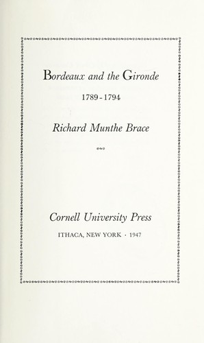 Bordeaux and the Gironde, 1789-1794