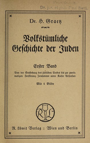 Volkstümliche Geschichte der Juden in drei Bänden