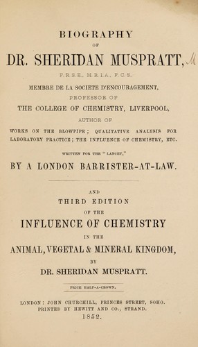 Biography of Dr. Sheridan Muspratt