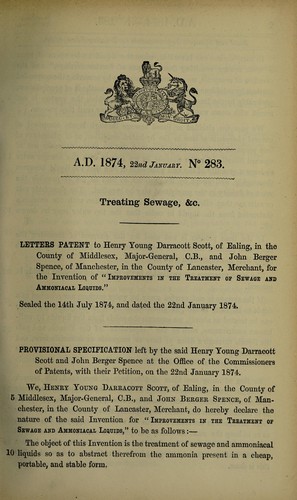 Specification of Henry Young Darracott Scott and John Berger Spence