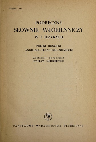 Podręczny słownik włókienniczy w 5 językach