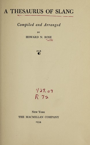 A thesaurus of slang