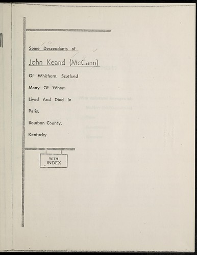 Some descendants of John Keand of Whithorn, Scotland
