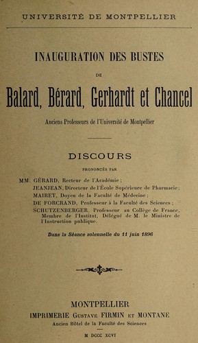 Inauguration des bustes de Balard, Bérard, Gerhardt et Chancel