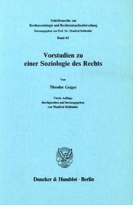 Vorstudien zu einer Soziologie des Rechts