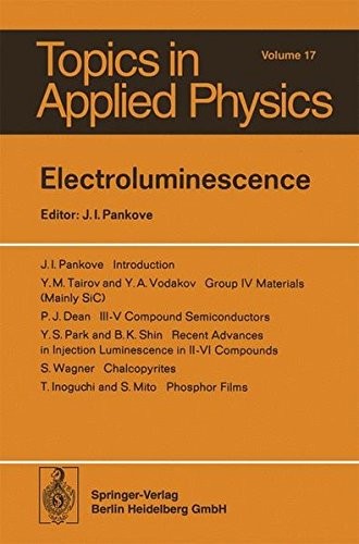 Electroluminescence (Topics in Applied Physics)
