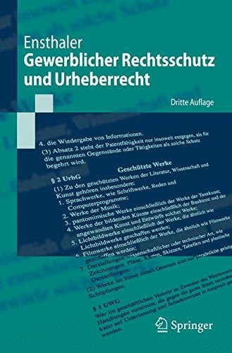 Gewerblicher Rechtsschutz und Urheberrecht (Springer-Lehrbuch) (German Edition)