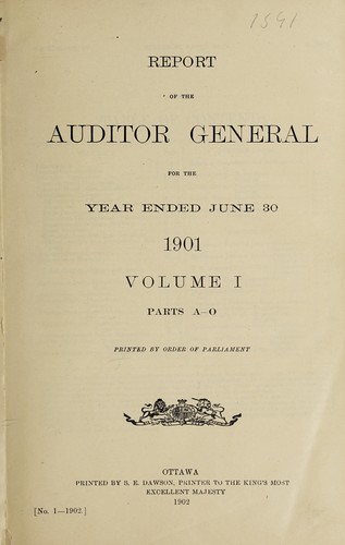 Report of the Auditor General to the House of Commons