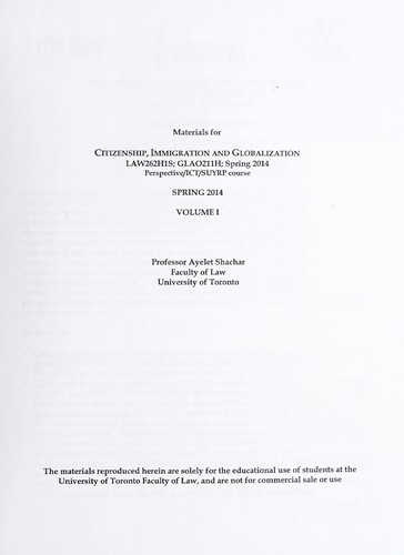 Materials for citizenship, immigration and globalization