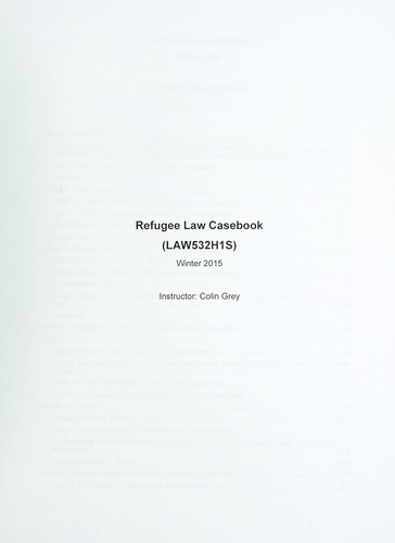 Refugee law casebook