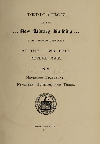 Dedication of the new library building