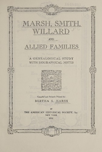 Marsh, Smith, Willard and allied families