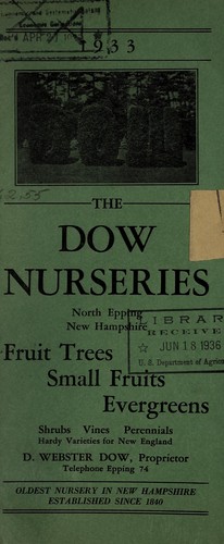 Fruit trees, small fruits, evergreens, shrubs, vines, perennials, hardy varieties for New England, 1933