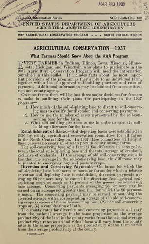 Agricultural conservation, 1937