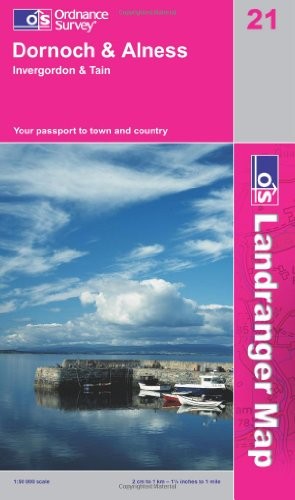LR021 Dornoch and Alness, Invergordon and Tain (Landranger Maps) (OS Landranger Map)