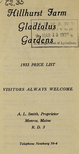 1933 price list