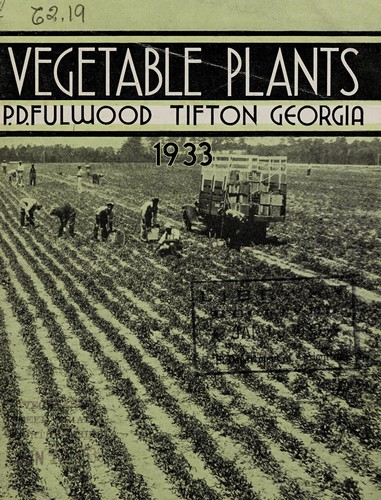 Vegetable plants, 1933