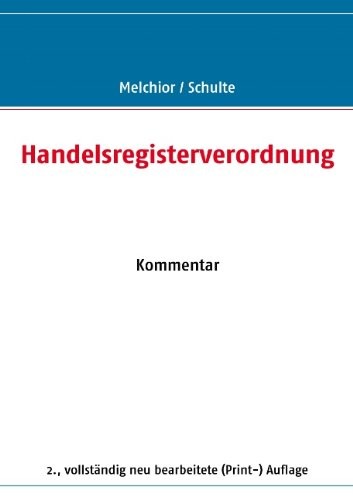 Handelsregisterverordnung (German Edition)
