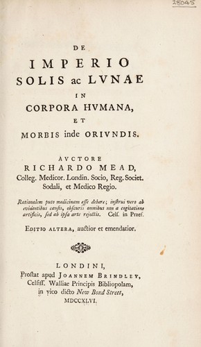 De imperio solis ac lvnae in corpora hvmana, et morbis inde orivndis