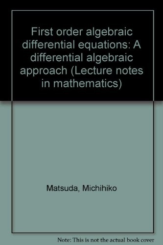 First order algebraic differential equations