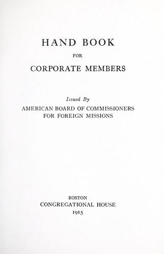 Hand-Book for corporate members