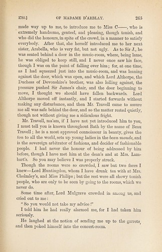 Diary and letters of Madame d'Arblay