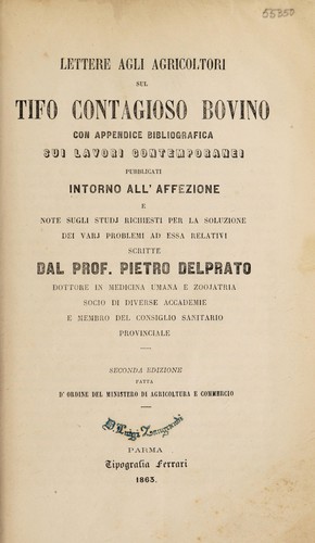 Lettere agli agricoltori sul tifo contagioso bovino