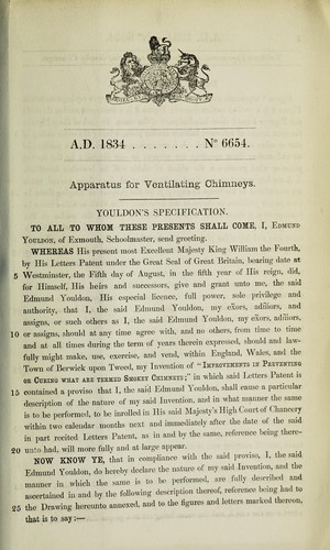 Specification of Edmund Youldon