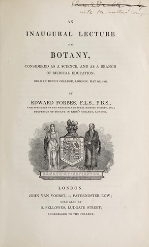 An inaugural lecture on botany