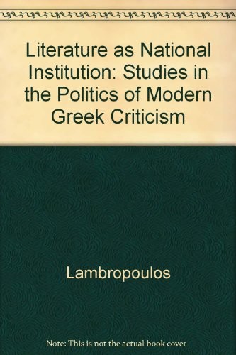 Literature as national institution