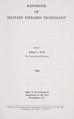 Handbook of military infrared technology