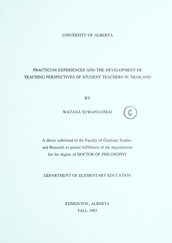 Practicum experiences and the development of teaching perspectives of student teachers in Thailand