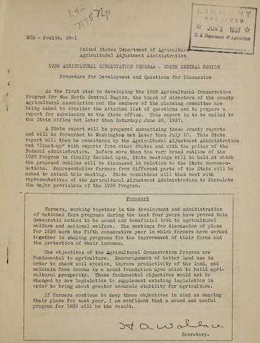 1938 Agricultural conservation program - North Central region