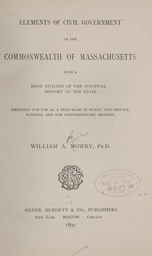 Elements of civil government in the commonwealth of Massachusetts