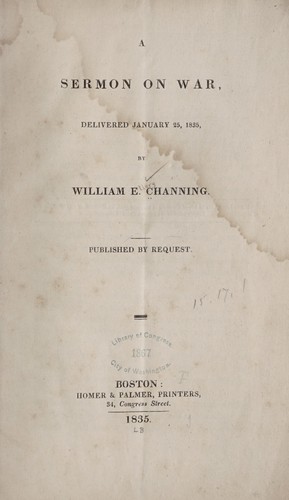A sermon on war, delivered January 25, 1835