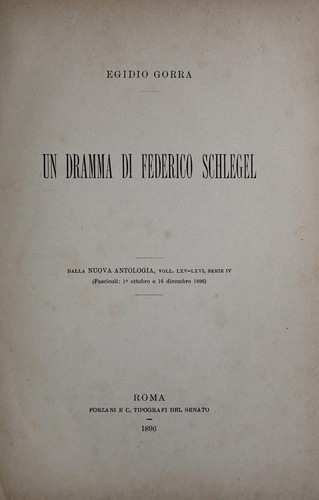 Un dramma di Federico Schlegel