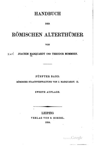 Handbuch der römischen Alterthümer