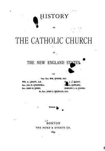 History of the Catholic Church in the New England States