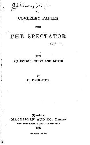 Coverley Papers from the Spectator