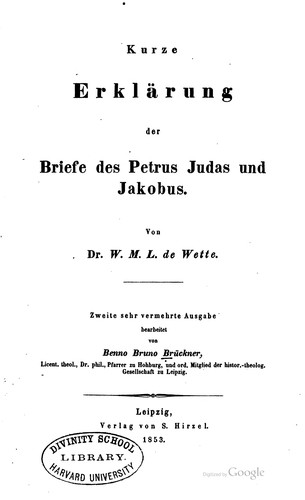 Kurze Erklärung der Briefe des Petrus, Judas und Jakobus