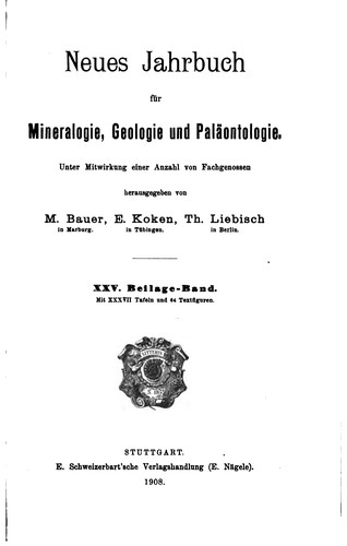 Neues Jahrbuch für Mineralogie, Geologie und Paläontologie. Beilage-band