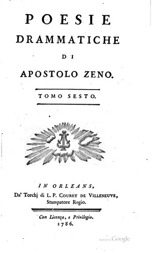 Poesie drammatiche di Apostolo Zeno ...