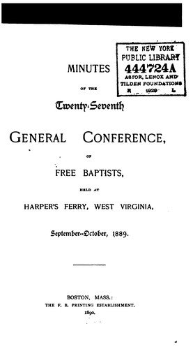 Minutes of the General Conference of Free Baptists