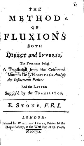The method of fluxions both direct and inverse