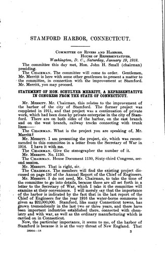 Stamford Harbor, Connecticut: Hearings on the Subject of the Improvement of ...