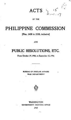Acts of the Philippine commission, no.1-1800