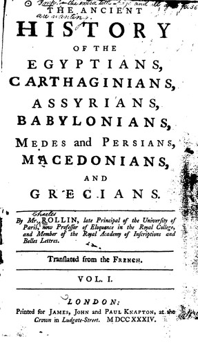The Ancient History of the Egyptians, Carthaginians, Assyrians, Babylonians ...