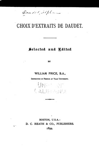 Choix d'extraits de Daudet